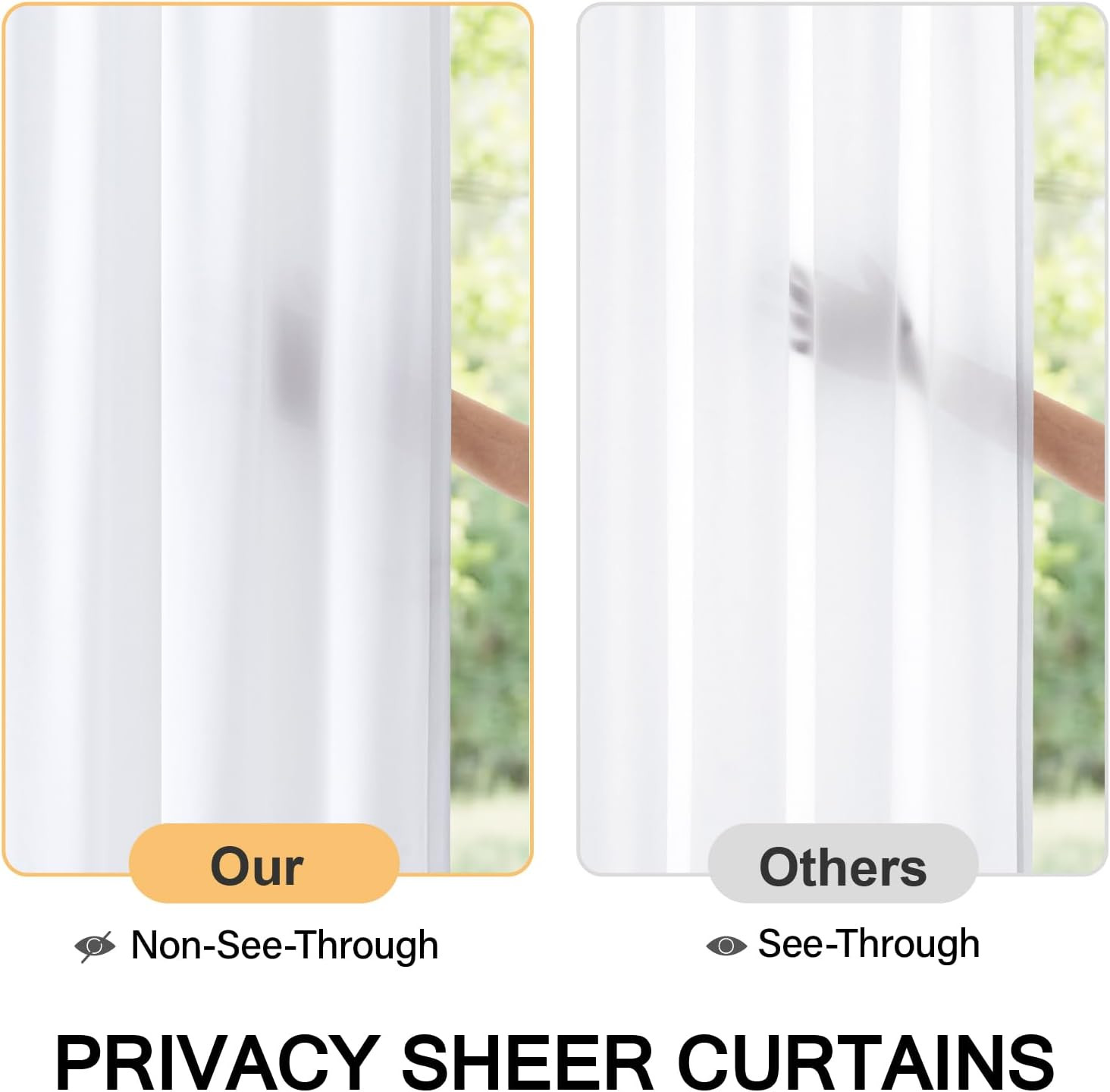MIULEE Non-See-Through Sidelight Curtains for Front Door, Privacy Semi Sheer Cur