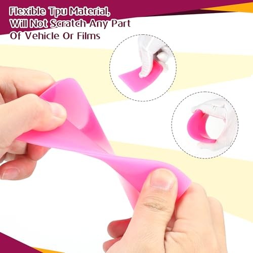 7-in-1 PPF Squeegee Kit – Anti-Scratch Rubber Soft TPU Squeegee – Tint Pink