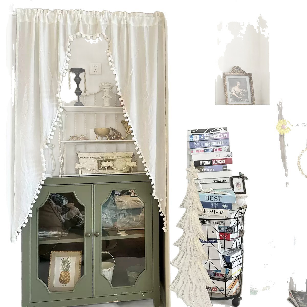 Kitchen Cabinet Half Curtain Valance Bedroom Window Doorway Decor Drape Curtain