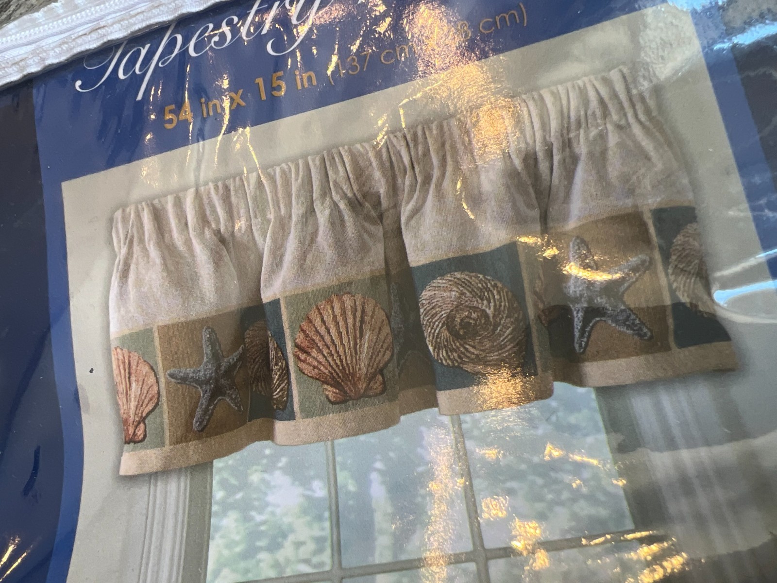 Tapestry Valance Seashell Shells Beach 54″ x 15″ Windham Home Captiva Island New