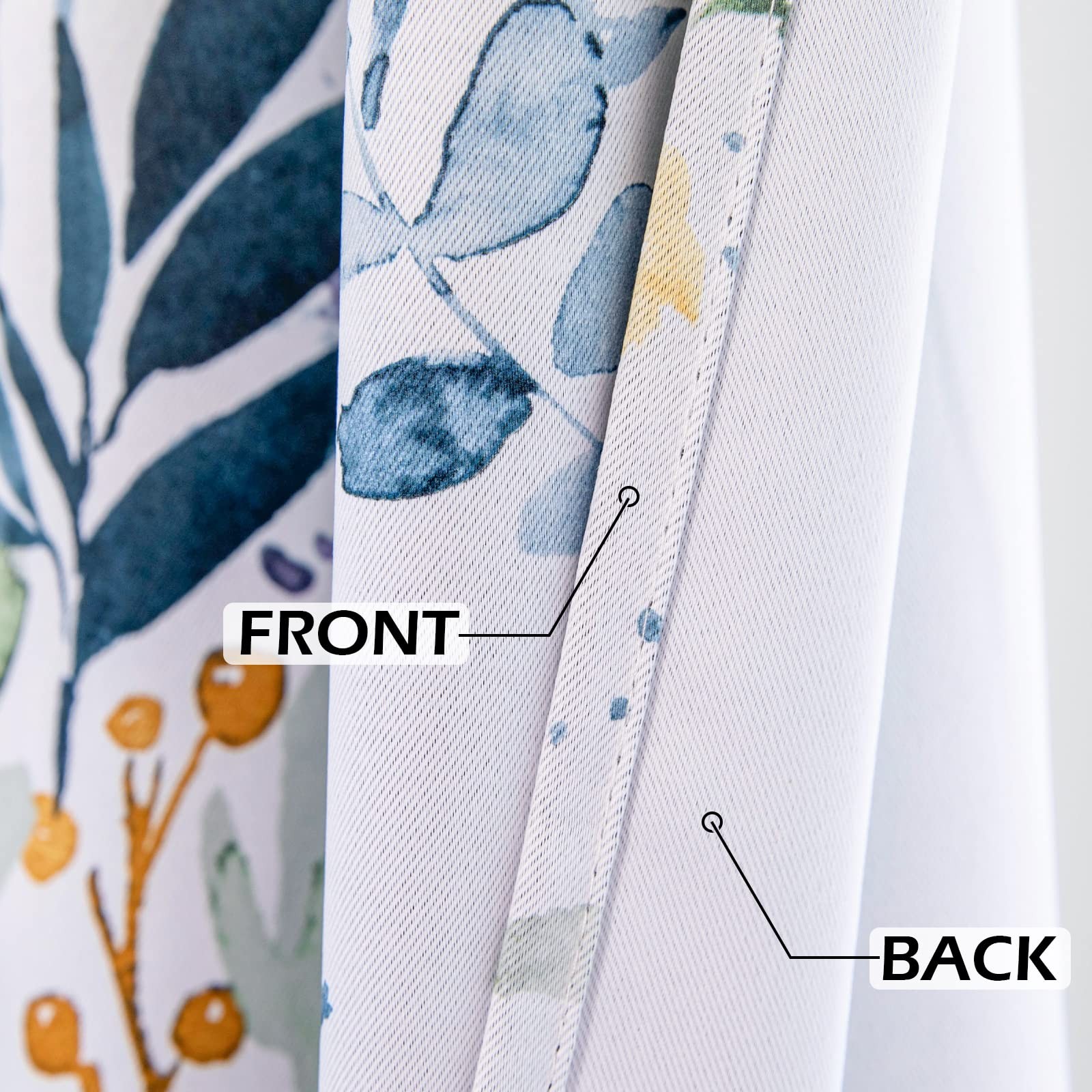 MYSKY HOME Floral Curtains 84 inches Long Living Room Curtains Room Darkening…
