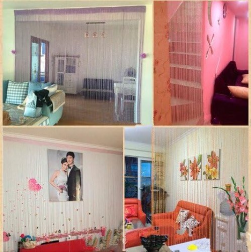 Versatile Red Wine Tassel String Panel for Living Room and Wedding Decor