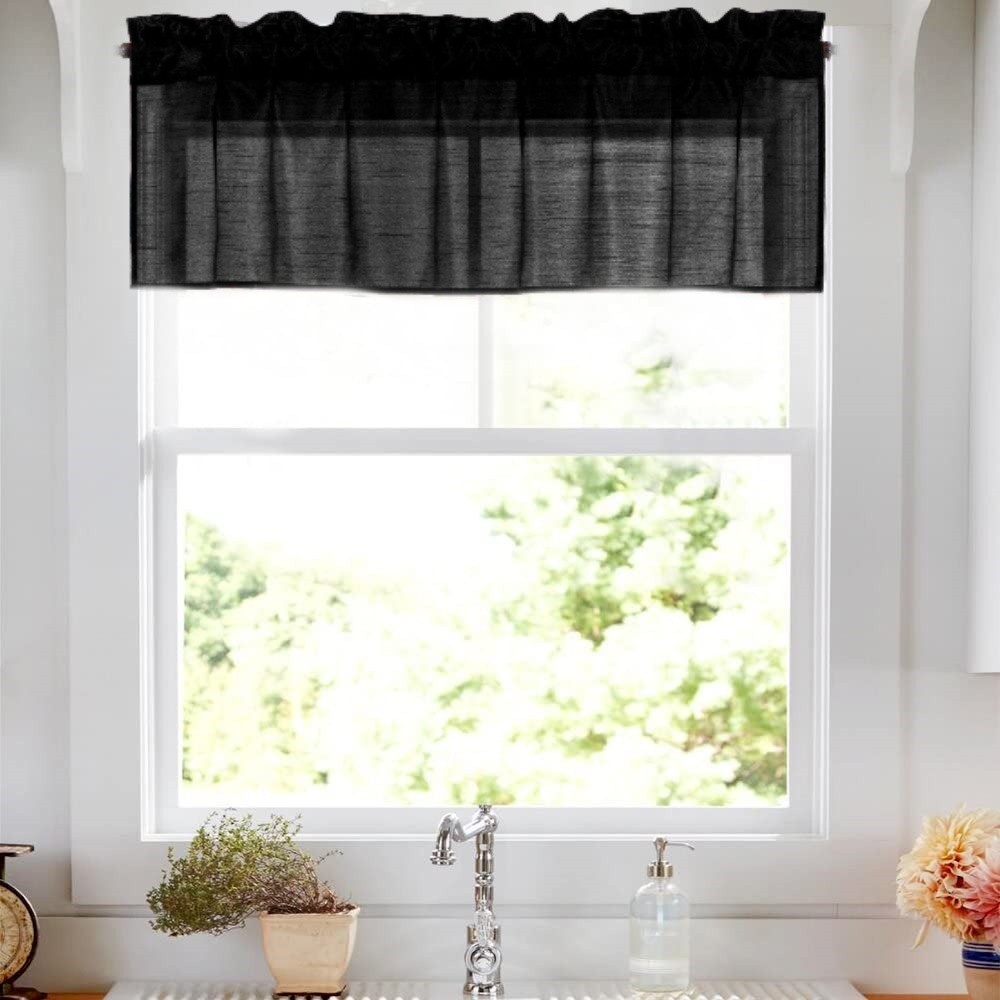 1PC Faux Silk Straight SMALL Window Valance Topper Waterfall rod pocket S18 NEW