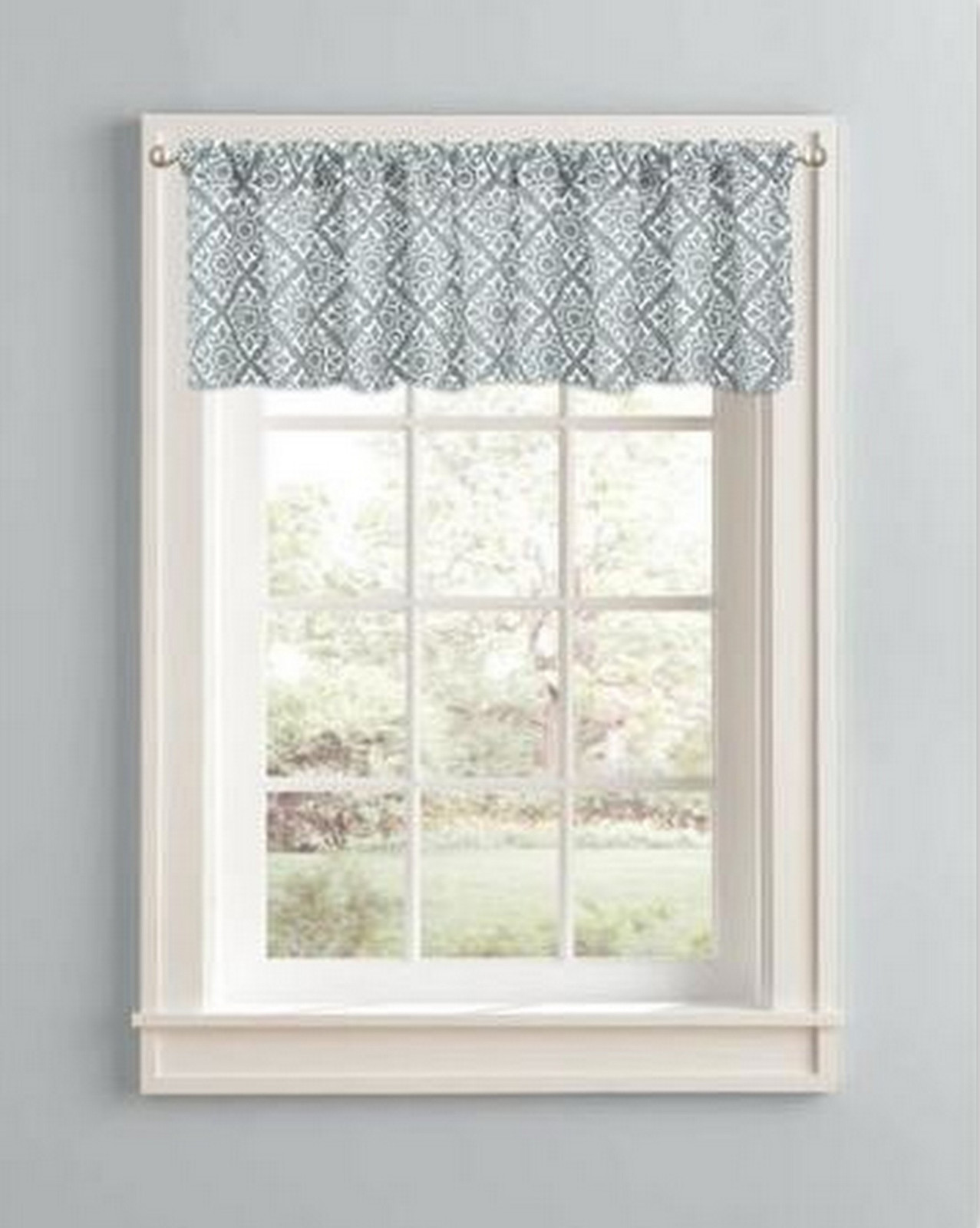 Diamonds Textured Fabric Window Valance 60″ x 14″ Color Choices, Modern – NEW