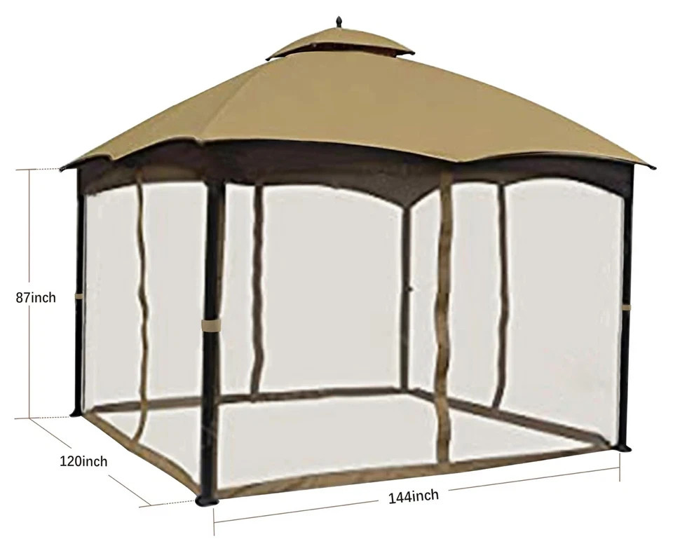 SCOCANOPY Beige 10′ x 12′ Gazebo Curtain Set for Lowe’s Allen Roth 10X12 Gaze…