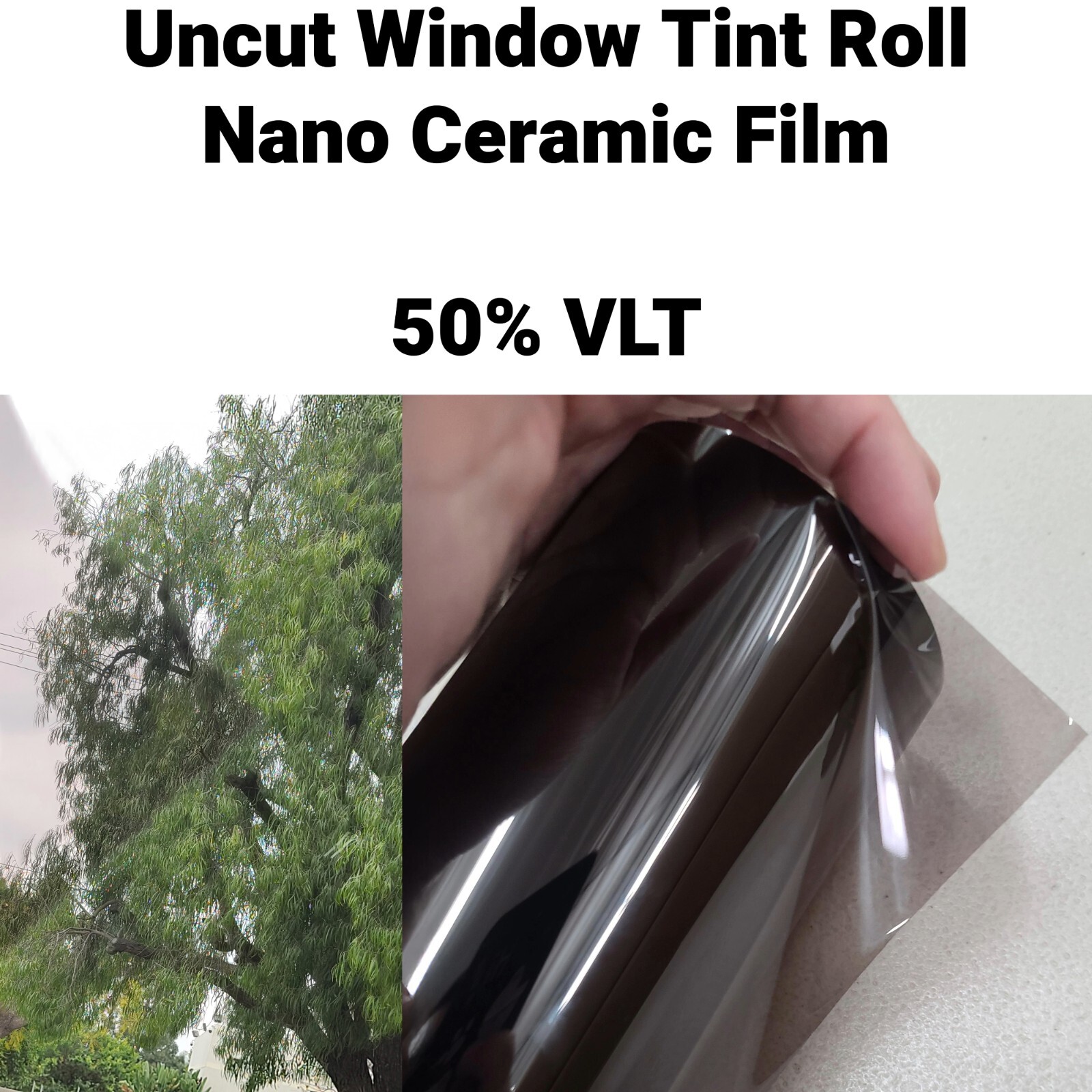 Uncut Roll Window Glass Tint Nano Ceramic VLT 50% Shade Car Home Office Film