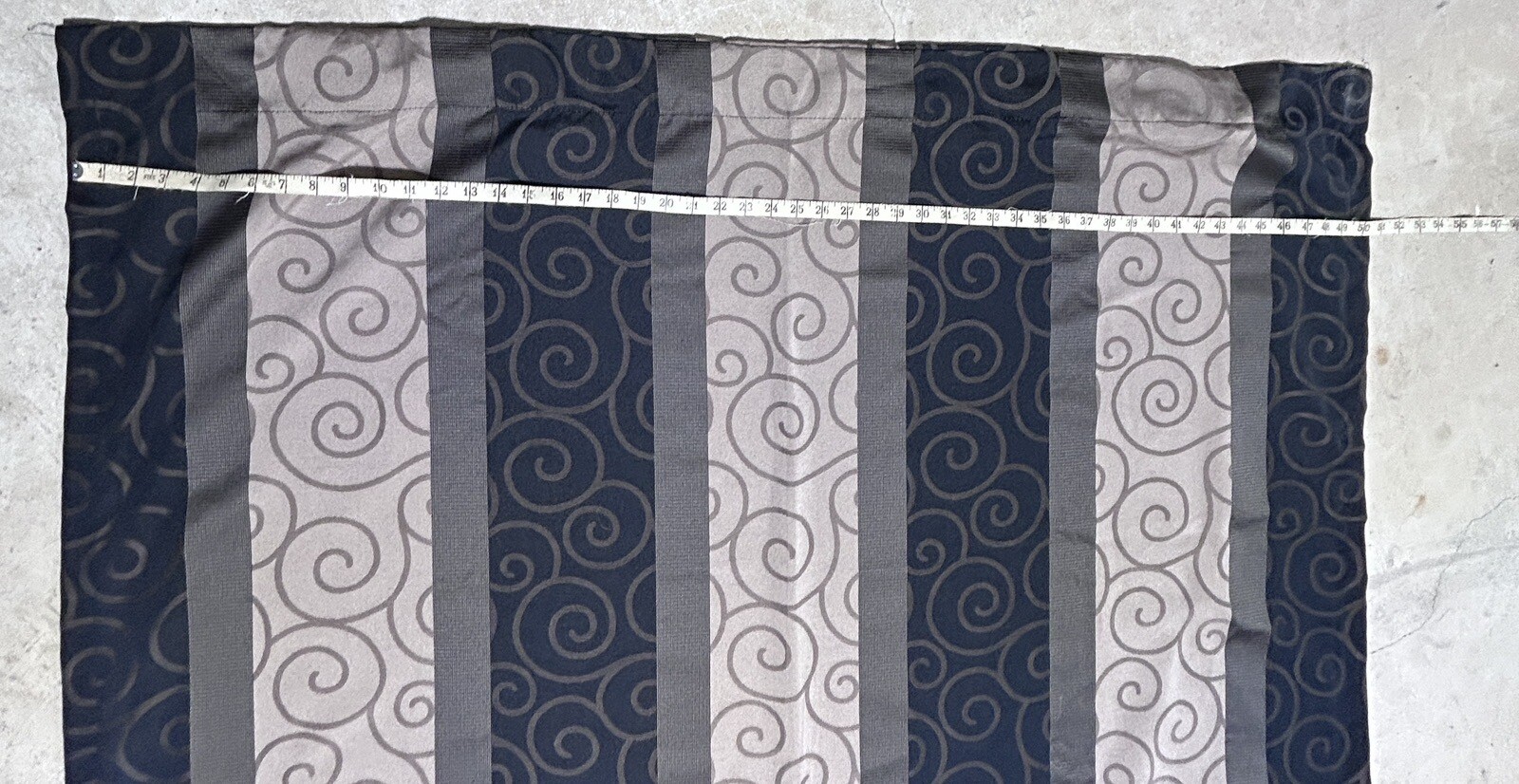 SPRINGS GLOBAL Black & Brown Swirl Design Curtains 2 Panels 50”x84”