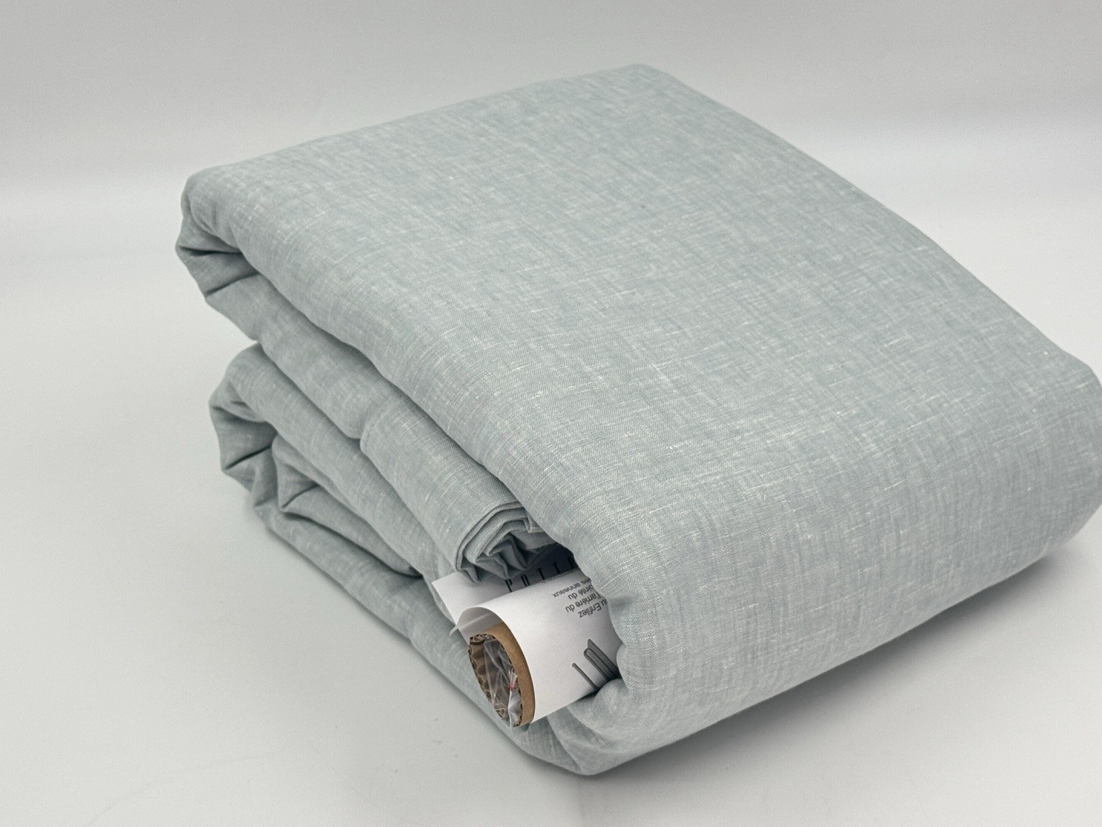 New Pottery Barn Belgian Flax Linen Blackout Curtain 100″x 120” Mineral Blue
