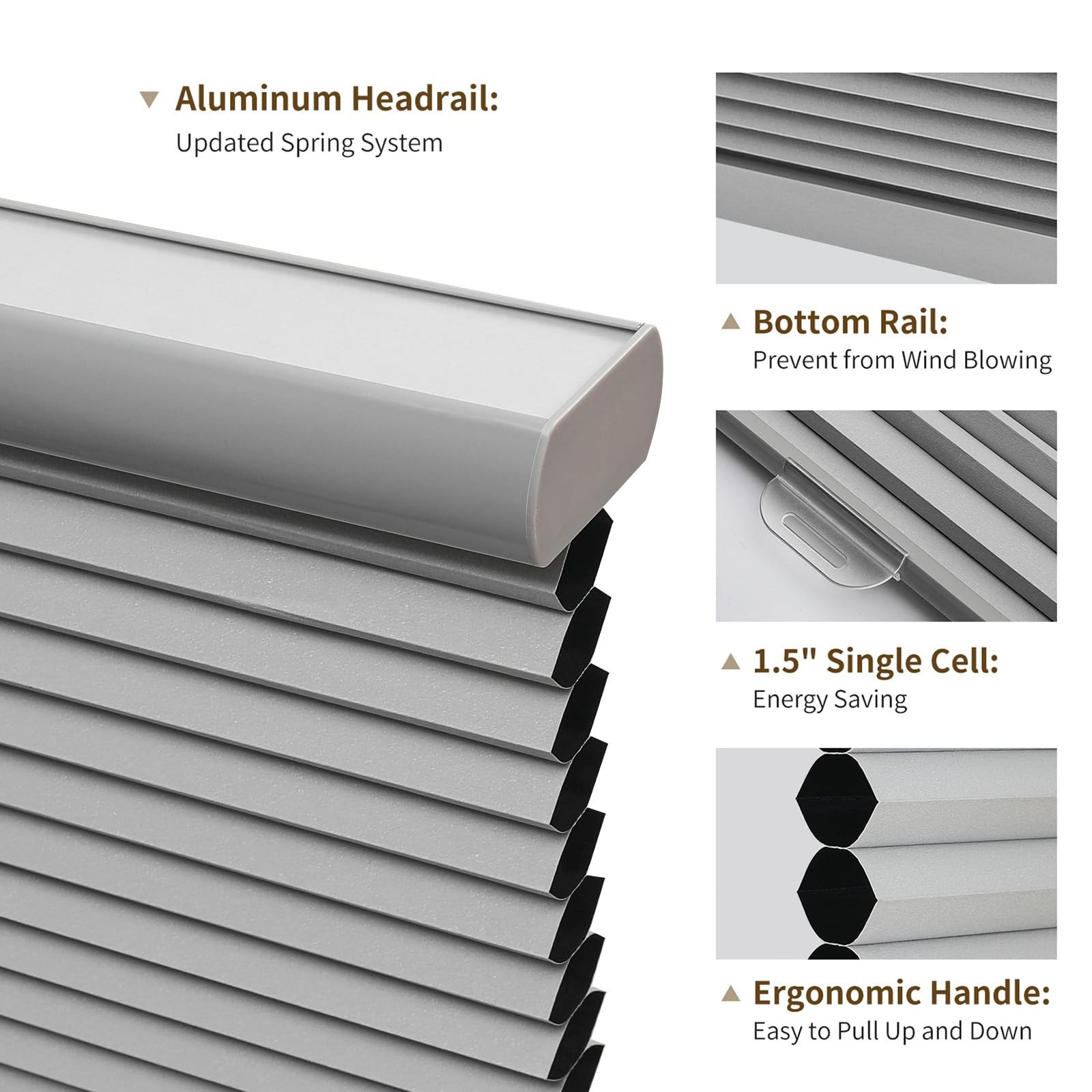 Joydeco Cellular Shades Cordless Blackout Shades Cellular Blinds For Indoor