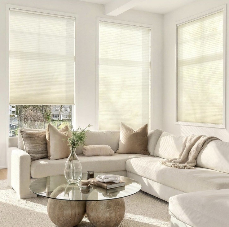 LazBlinds Cordless Cellular Shades, No Tools No Drill 30” W X 48” H, White