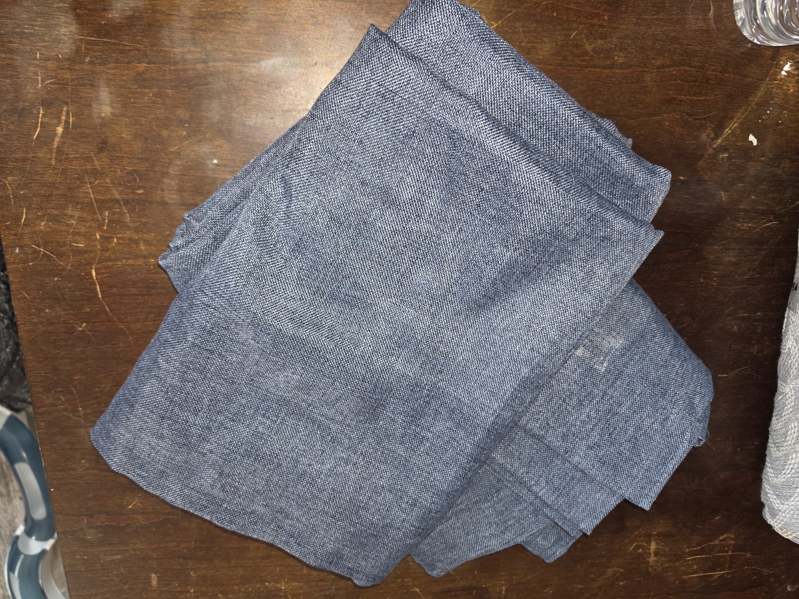 2 Your Zone Chambray Blue Light Filtering Panel 38×84 Rod Pocket Poly/Cotton