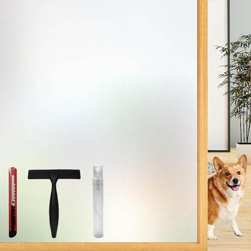 Lovepea Frosted Glass Window Privacy Film 24 Hour Two Way 17.5 x 78.7 Inch Pure