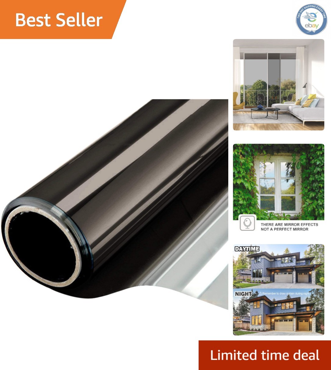 High-Quality UV Blocking Window Film with Anti-Scratch Surface, 17.5×6.5 Feet