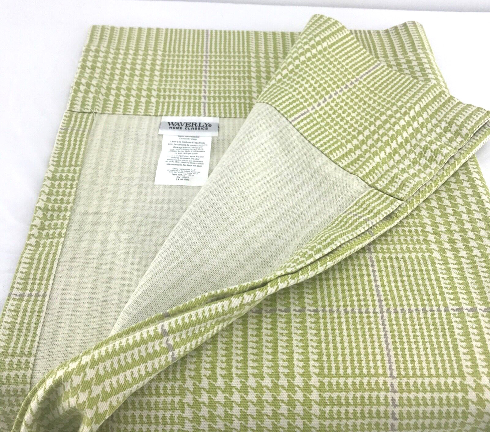 Waverly Lime Green Check Houndstooth Valance 51″ x 19″ – 100% Cotton