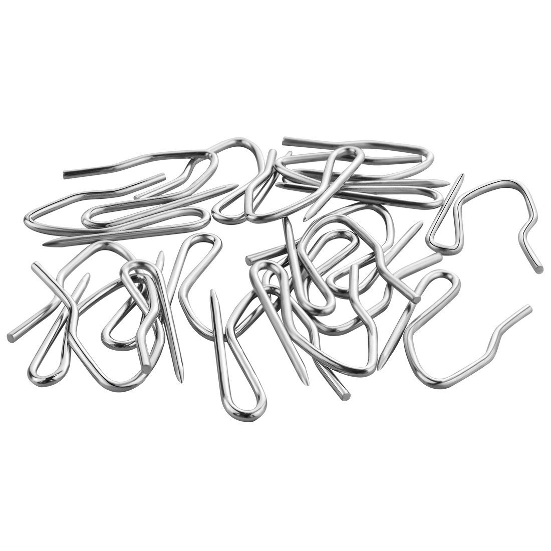 Nydotd 58 Pcs Rustproof Curtain Hooks 1.2 inches Stainless Steel Nickel-Plated