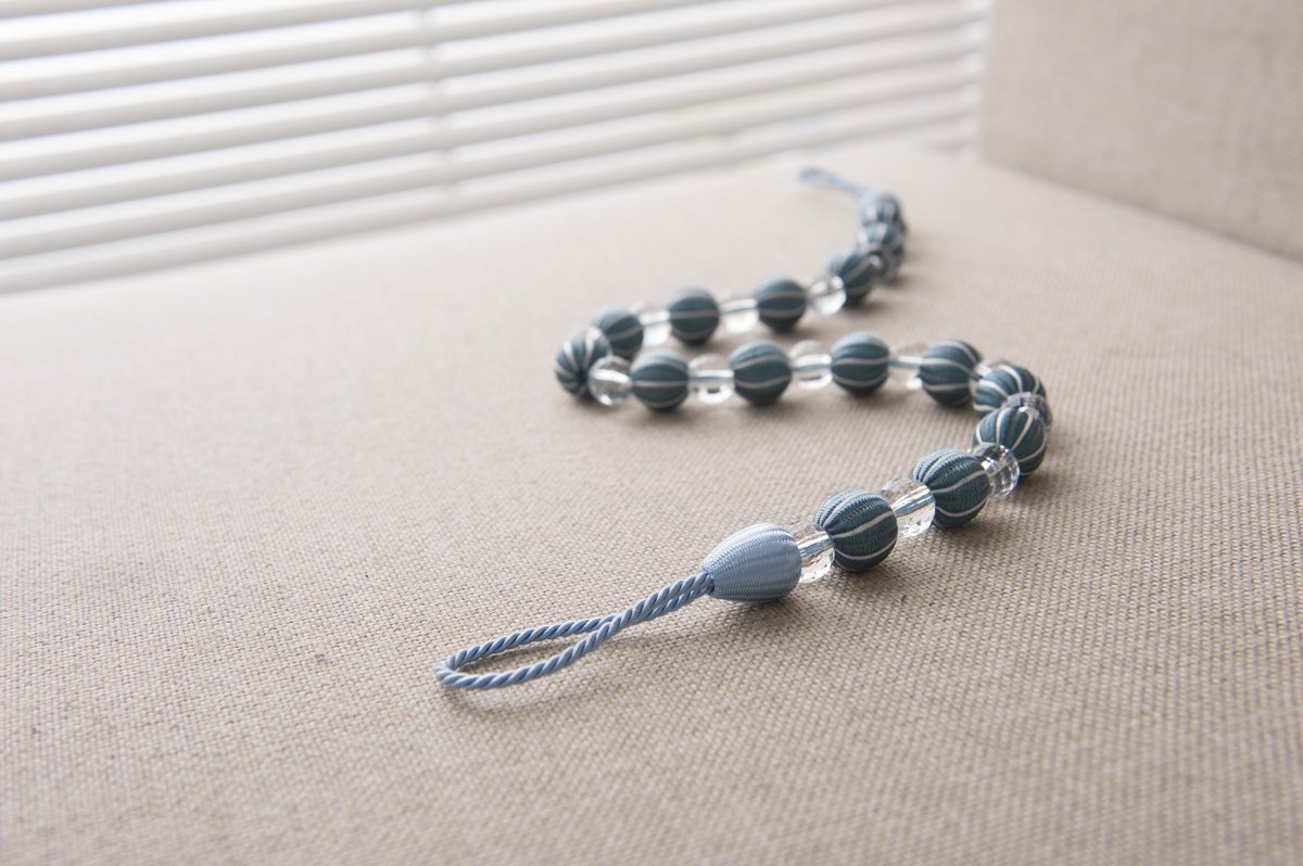 Stylish Rayon Bead with Crystal Drape Curtain Tiebacks Holdbacks 2 PCS .