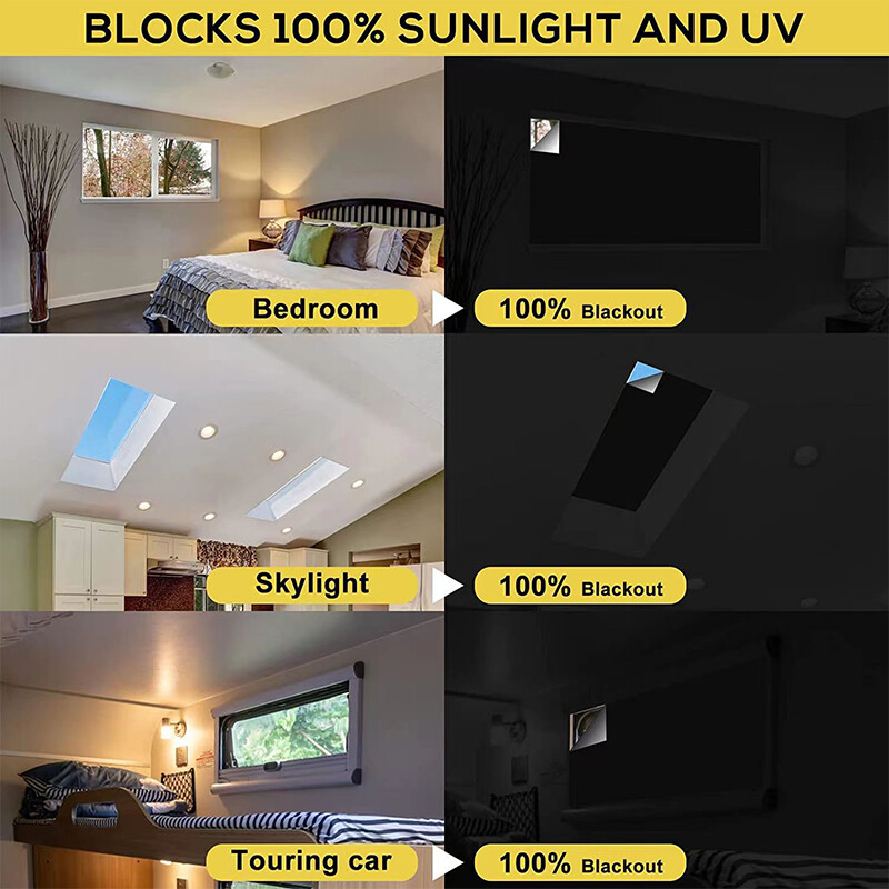 Portable Blackout Blind Window Thermal Insulated Curtains Stick On UV Proof 1M