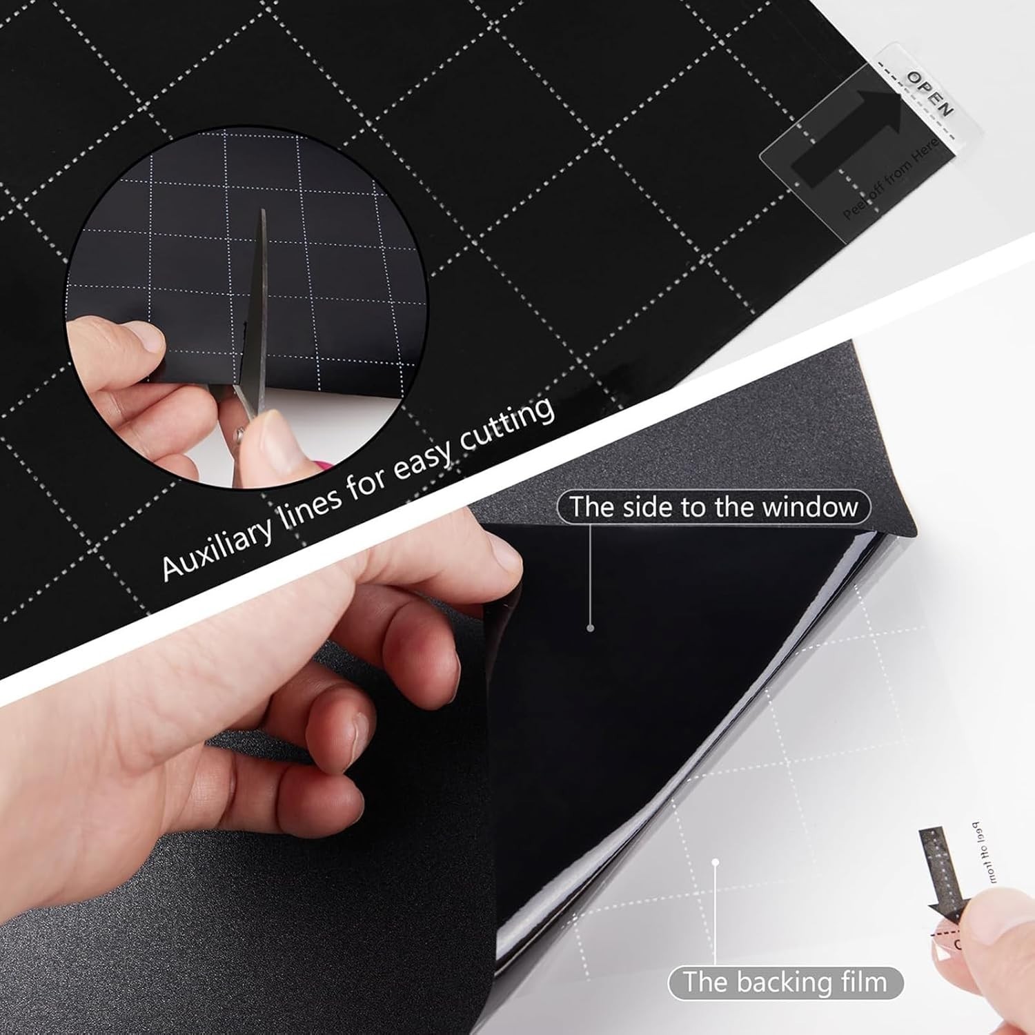 Blackout Window Privacy Film Total Light Blocking Room Darkening Window Cover…