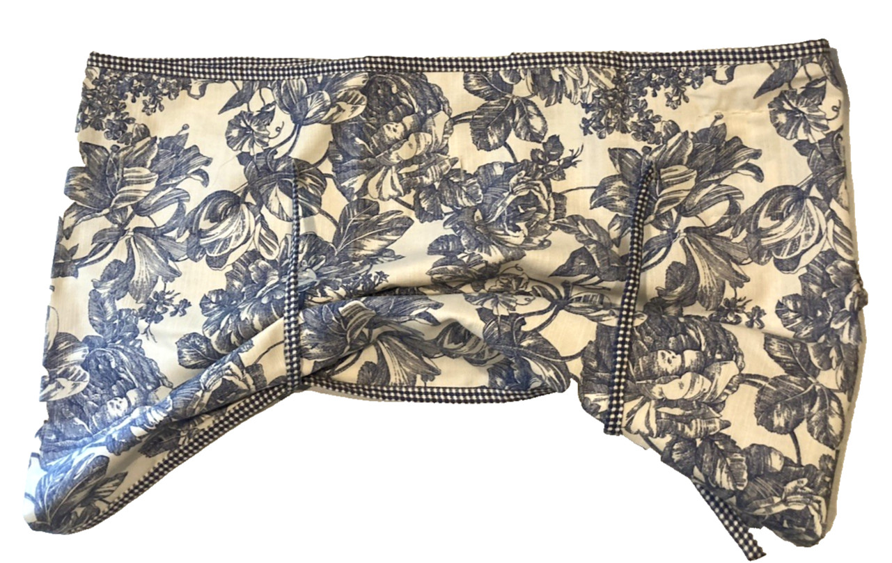 Waverly Garden Room Blue Floral Toile Tie-Up Valance ┃ 72″x18″ ┃3 Available RARE