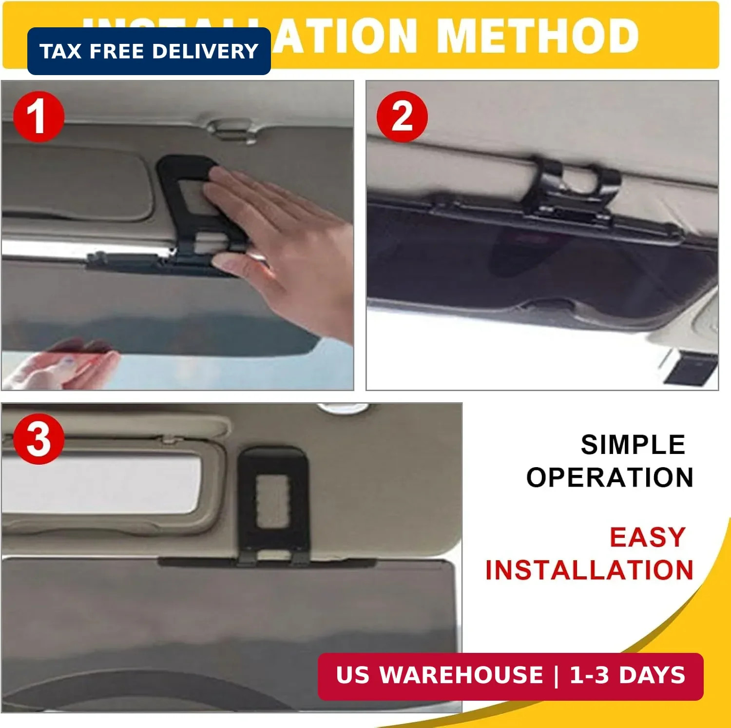 Universal Car Sun Visor Extension with Anti-Glare & UV Protection – Polarized Le