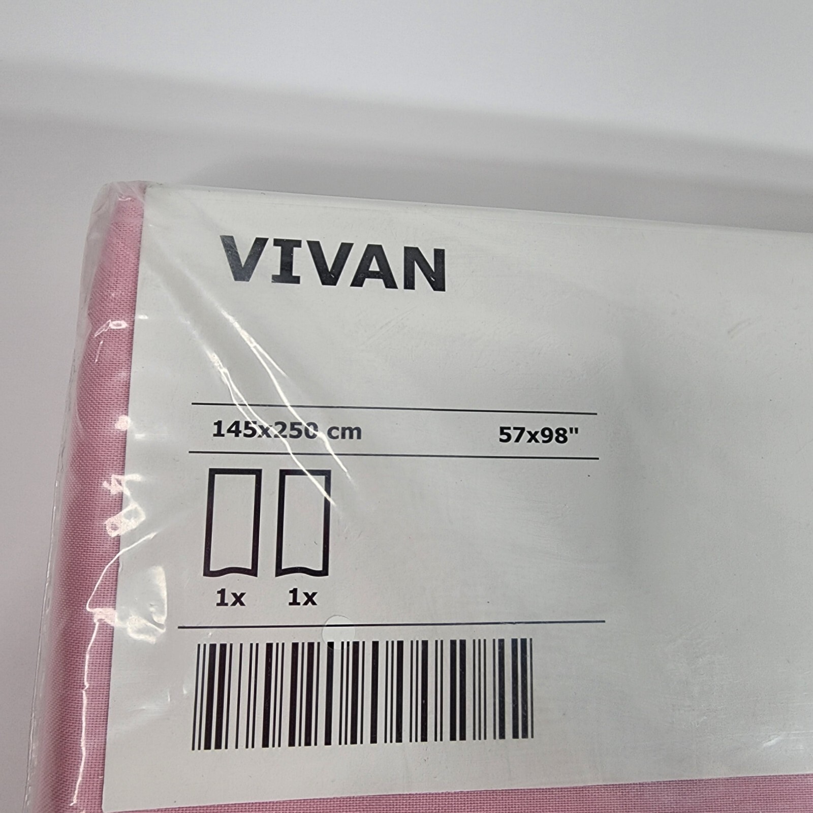 VIVAN Curtains 1 pair pink polyester cotton New 57in x 98.5in (145×250 CM) New
