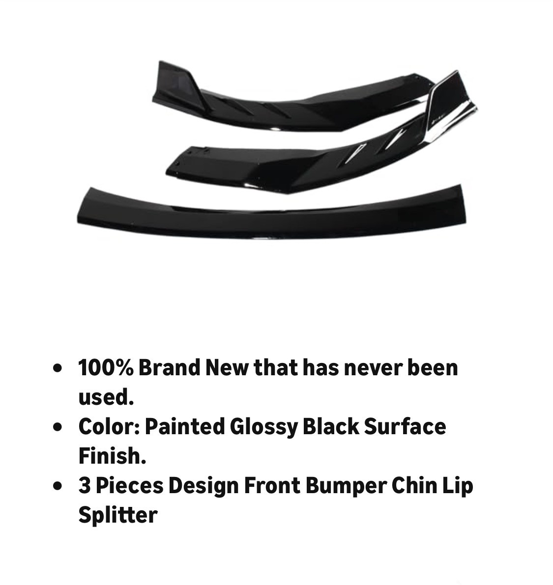 Front Bumper Lip Splitter Spoiler for Toyota Corolla 2020-2026 Gloss Black 3pcs