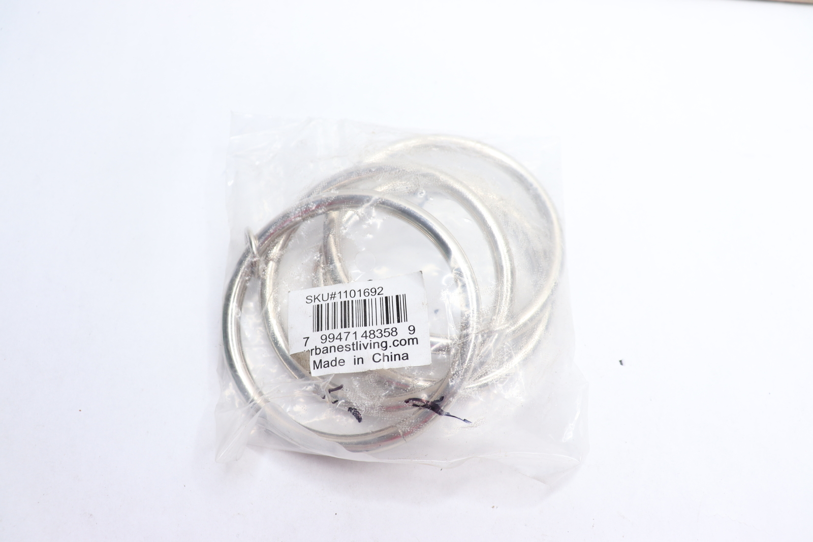 (4-Pk) Urbanest Living Curtain Rings w/ Eyelets Brushed Steel 2-1/2″ 1101692