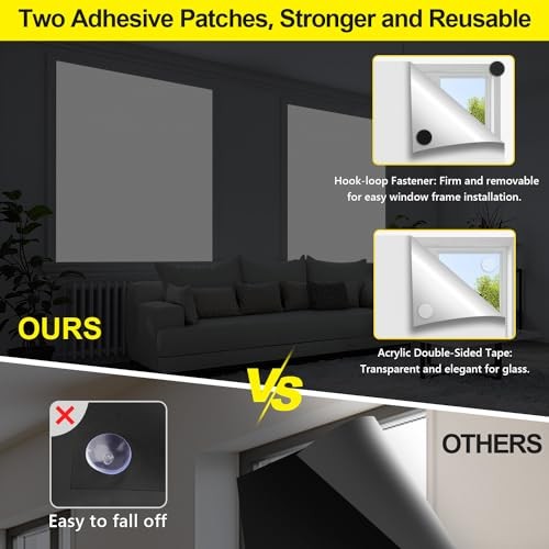 Cuttable Blackout Shades Fabric Sheet, Blackout Curtains for 57″W x 118″H White