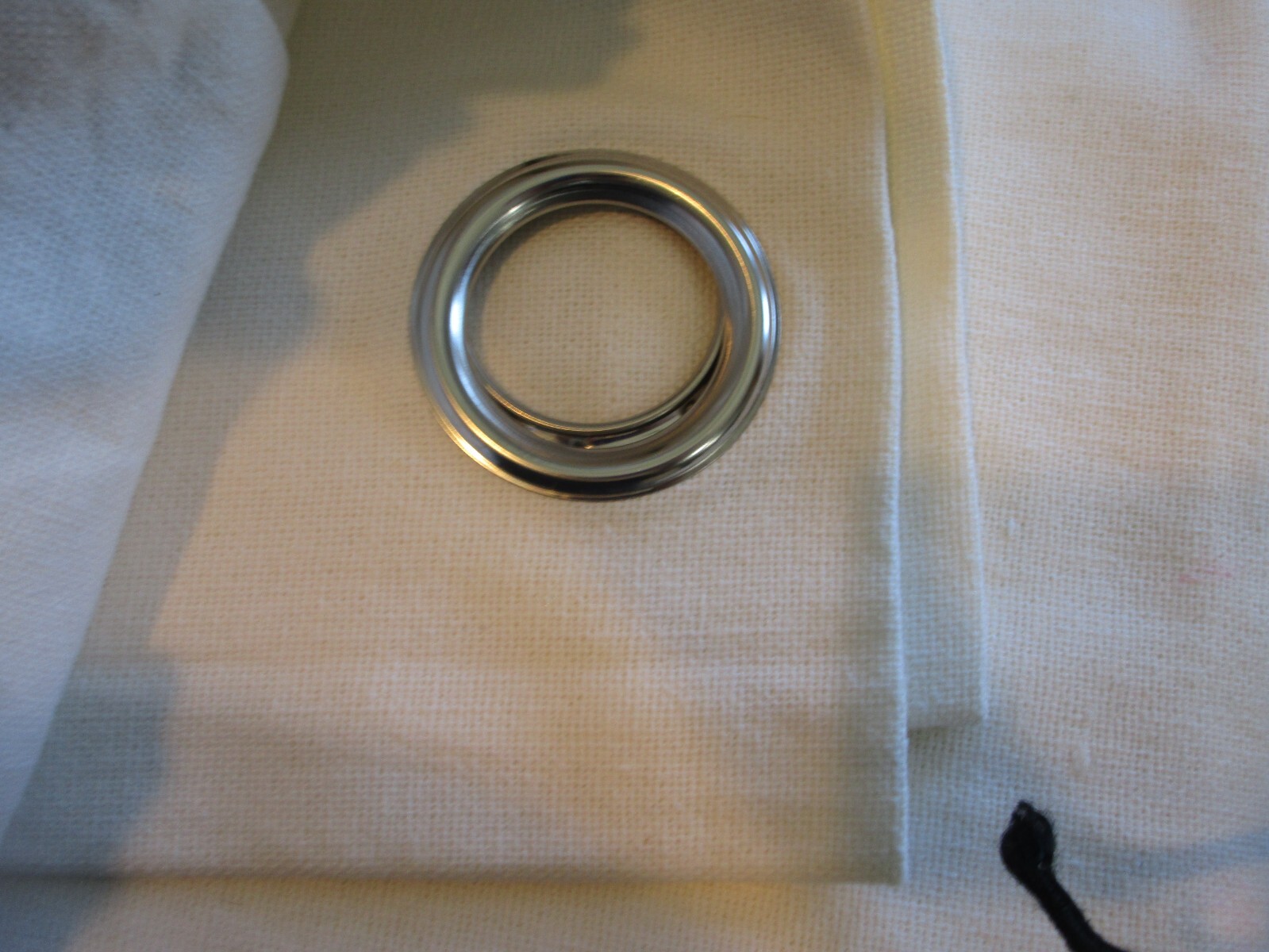 1 West Elm grommet linen opaque Curtain drape panel 48 84 white New