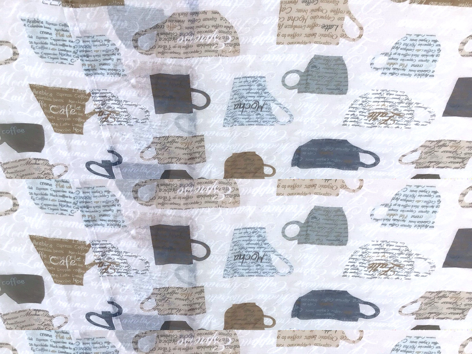 2 Panels (One Pair) 27″X36″ Unbranded Coffee Cup Pictures Sheer Curtains