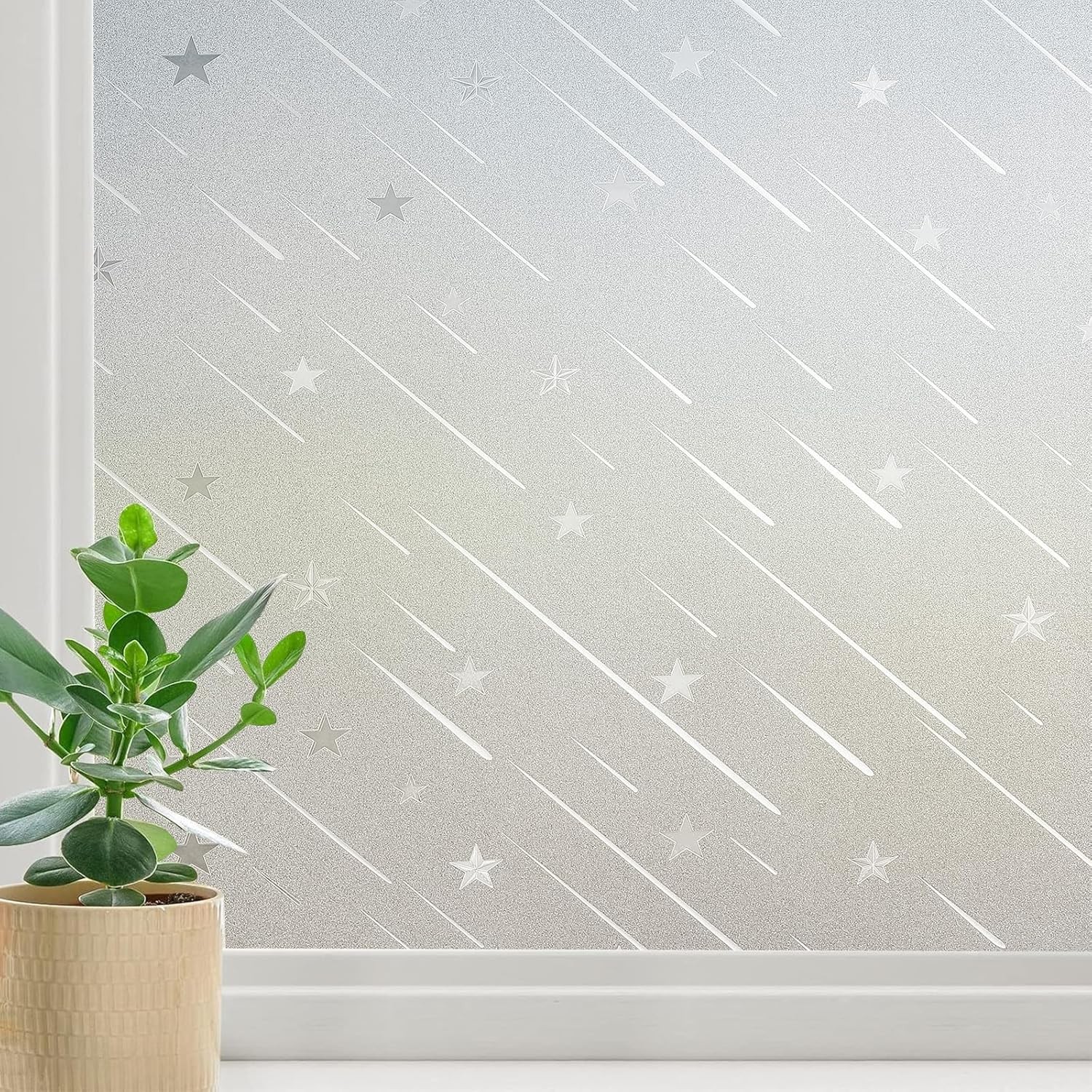 17.5 x 78.7 Inch Decorative Opaque Removable Static Cling Sun Heat Window Film