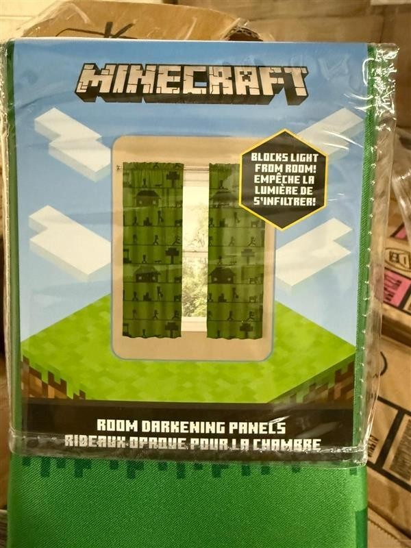 New Minecraft Room Darkening Window Panels for Kids 2 Panels – 41″ (W) x 63″ (L)