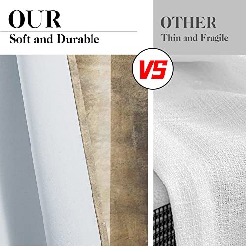 Brown Kitchen Curtains Grey Beige Window Curtains W52 x L36 Abstract Brown