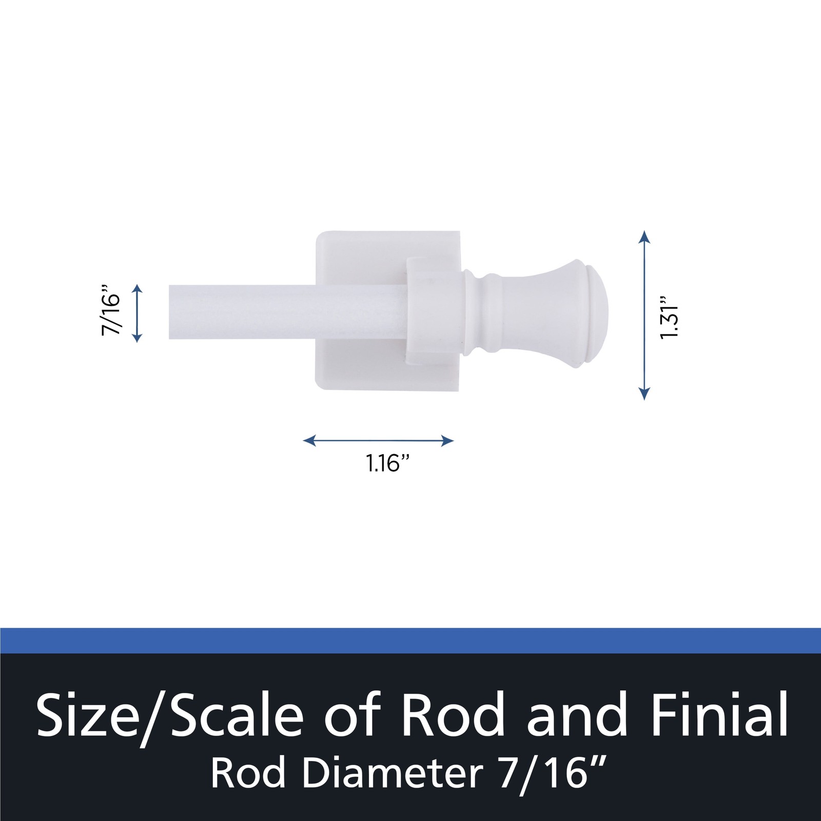 Mainstays 16-28in Cameron Adjustable Drapery Rod, Magnetic Steel Plastic White