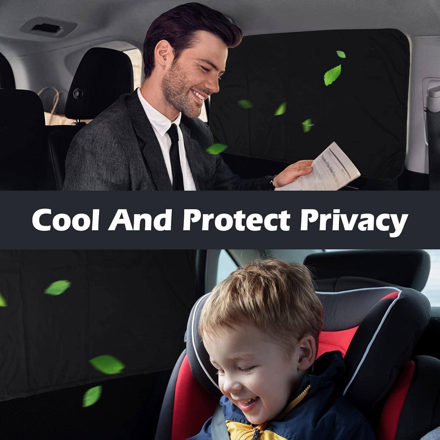 Blackout Car Window Shades Magnetic Privacy Sun Shades Heat Protection SUV Sedan