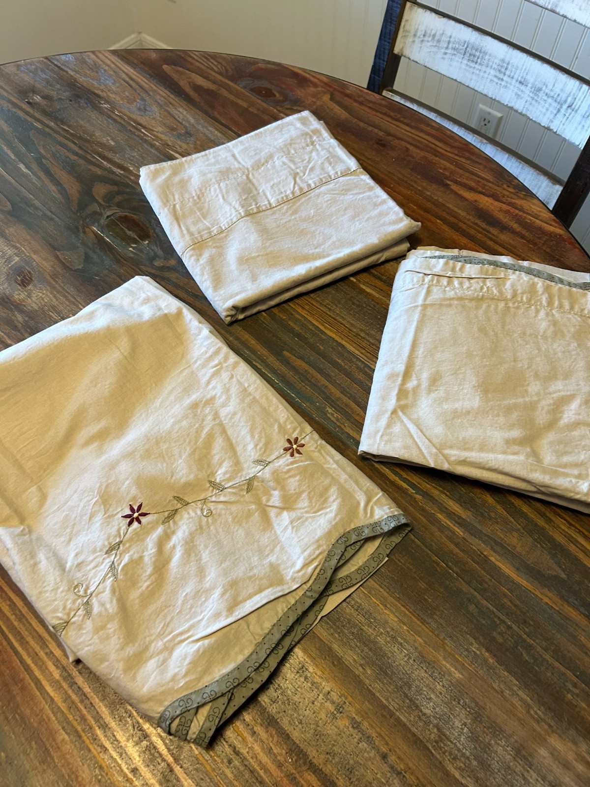 Curtain Panels by HOME Collection lot of 3 tan panels ~~ all 42″W X 84″ L