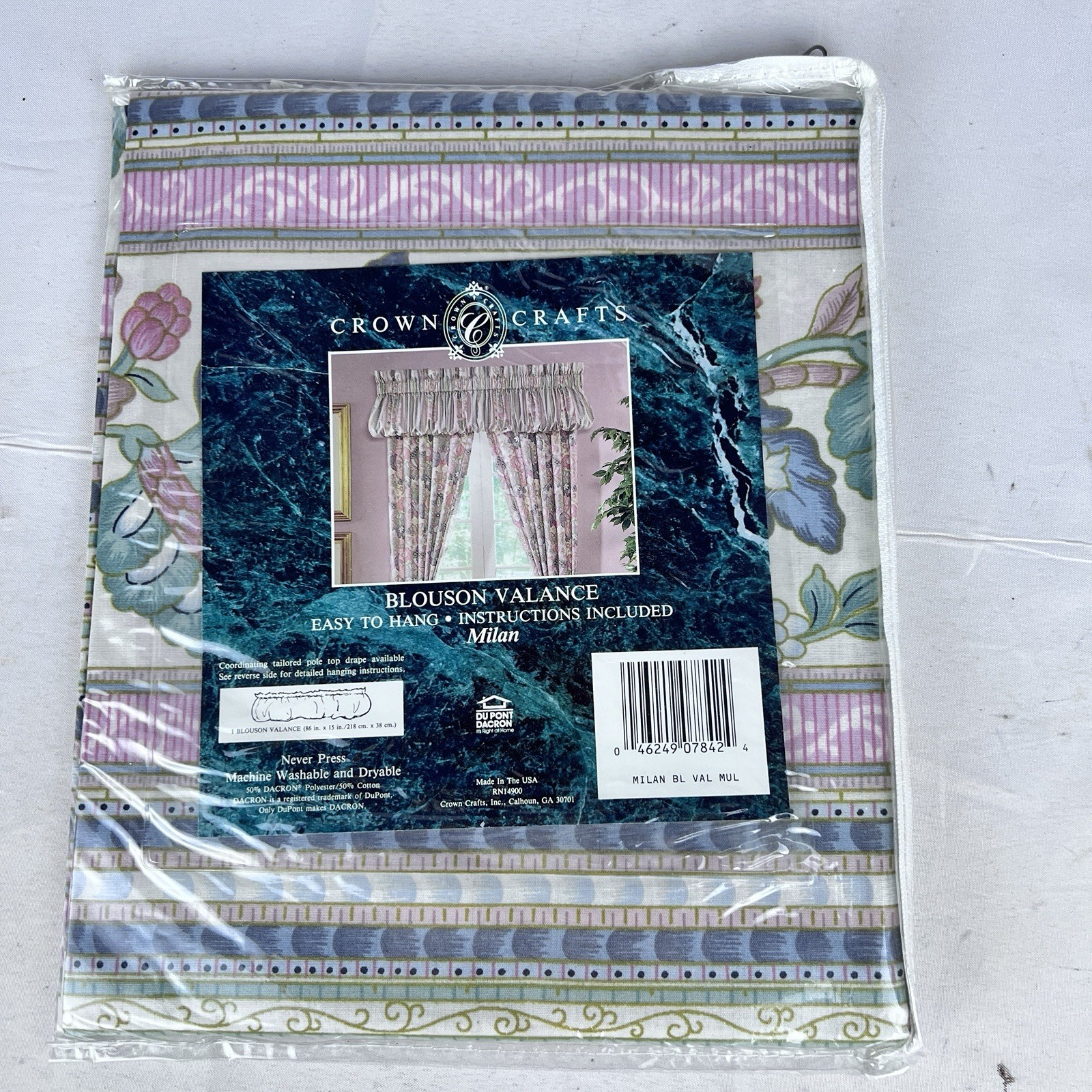 Crown Craft Milan Luxury Full Flat Sheet 81”x96” & 3 Blouson Valances 86”x15”