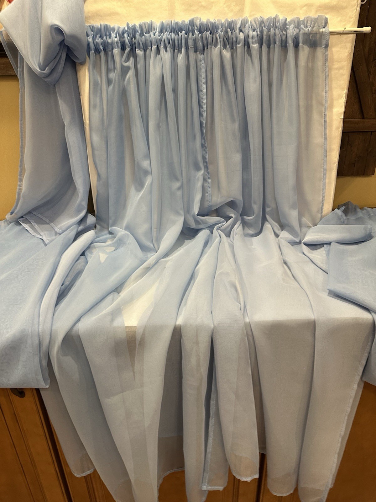 Blue Sheer Curtain Panels 50/52 Inches Wide X. 63 Inches Long 5 Panels