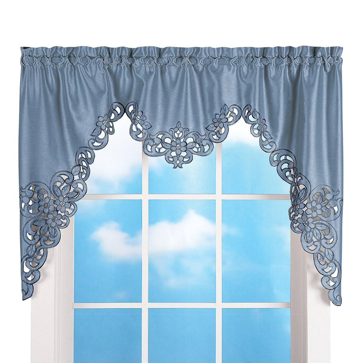 Elegant Scroll Valance, Burgundy, 58″ x 36″