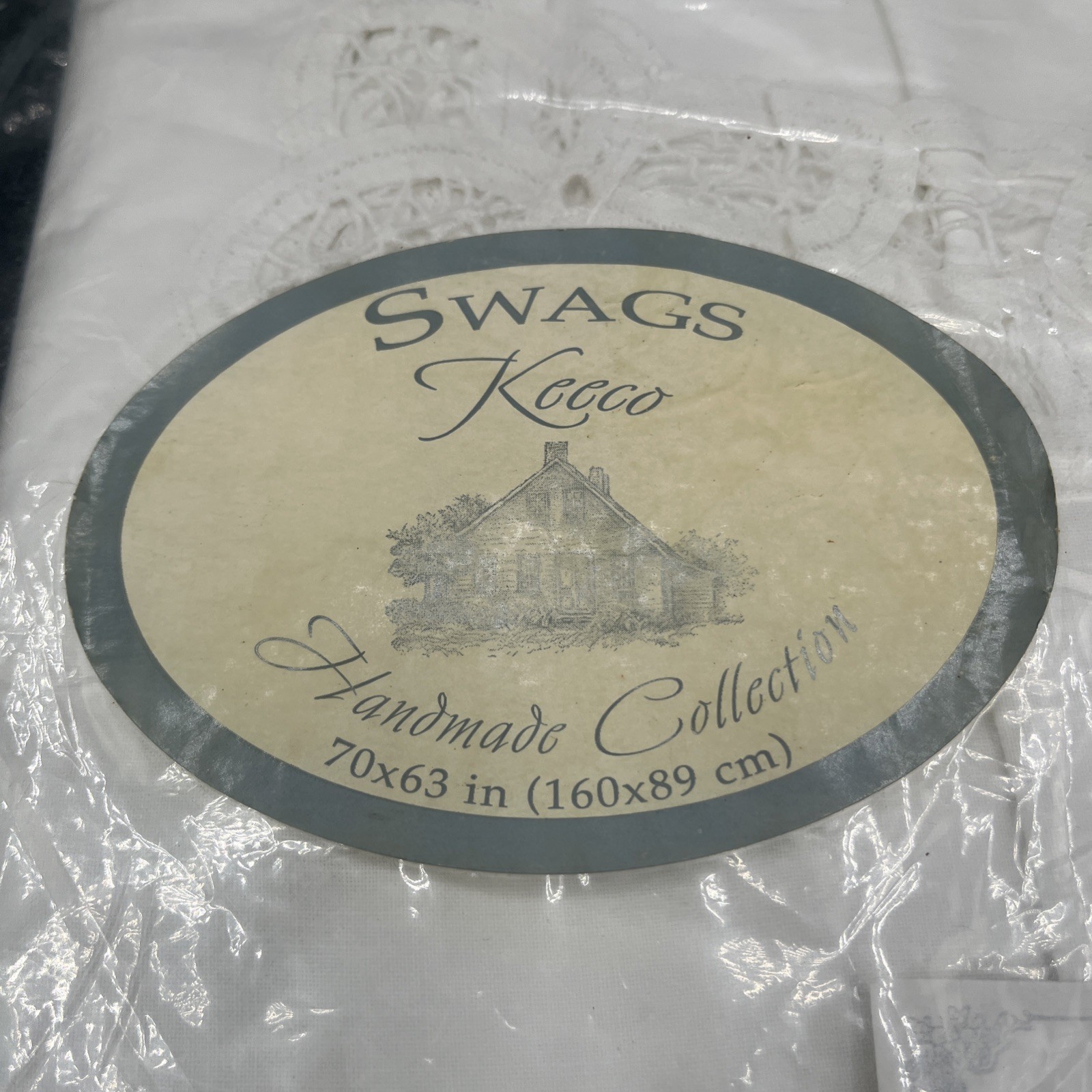 VTG. KEECO Handmade Collect. Valance CurtainSwags 70×63 in. Cottage Core (NOS)