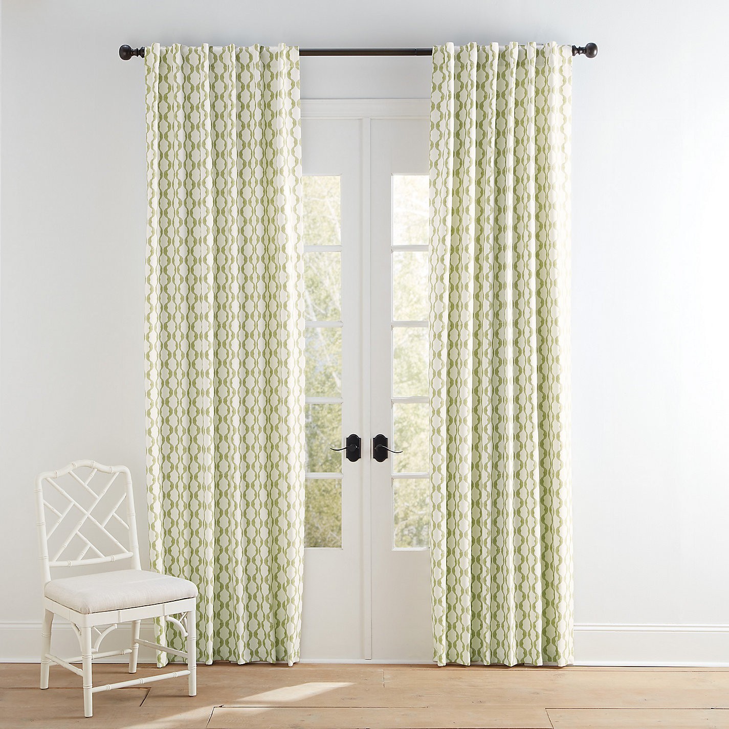 Ballard Designs Thea Wave Stripe Drape Citrus Green 50x 96 Curtain New Just One