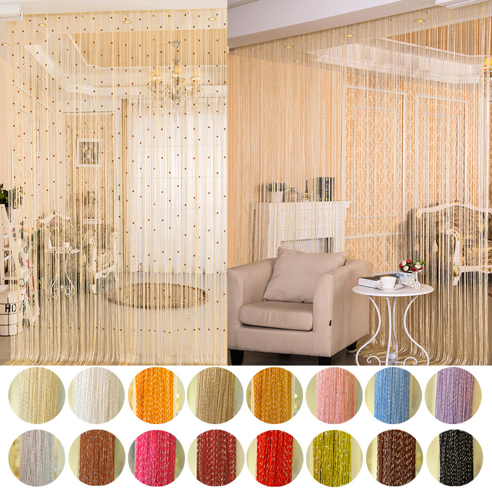 100x200cm Glitter String Curtain Crystal Beaded Tassel Curtain Door Fringe Strip