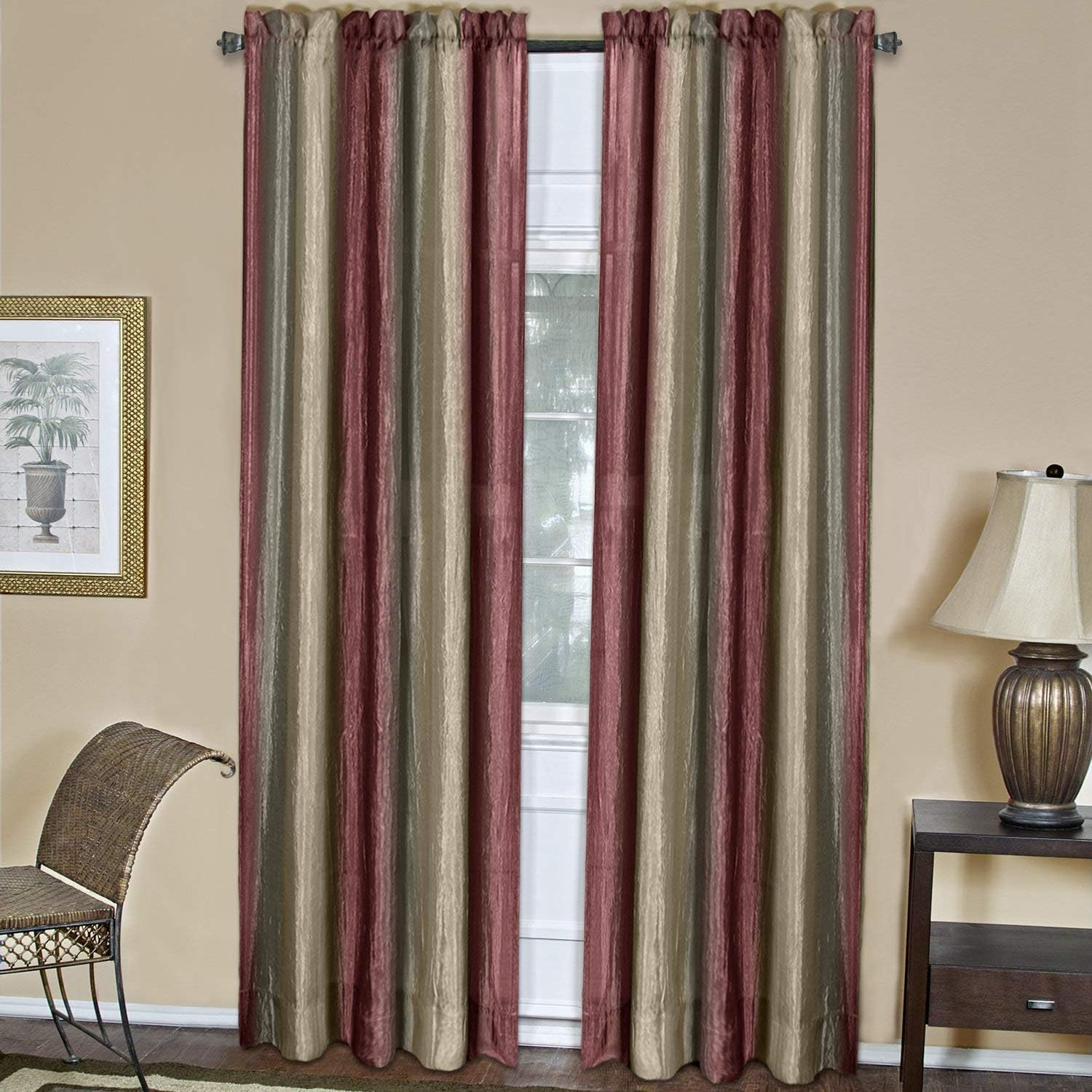 Ombre Panel Light Filtering Semi-Sheer Window Curtain – 84 Inch Length, 50 Inch