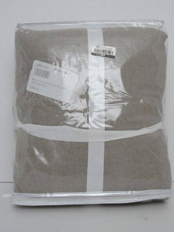Pottery Barn Belgian Flax Linen Curtain Light Filtering 100 x 108″ Dark Flax NWT