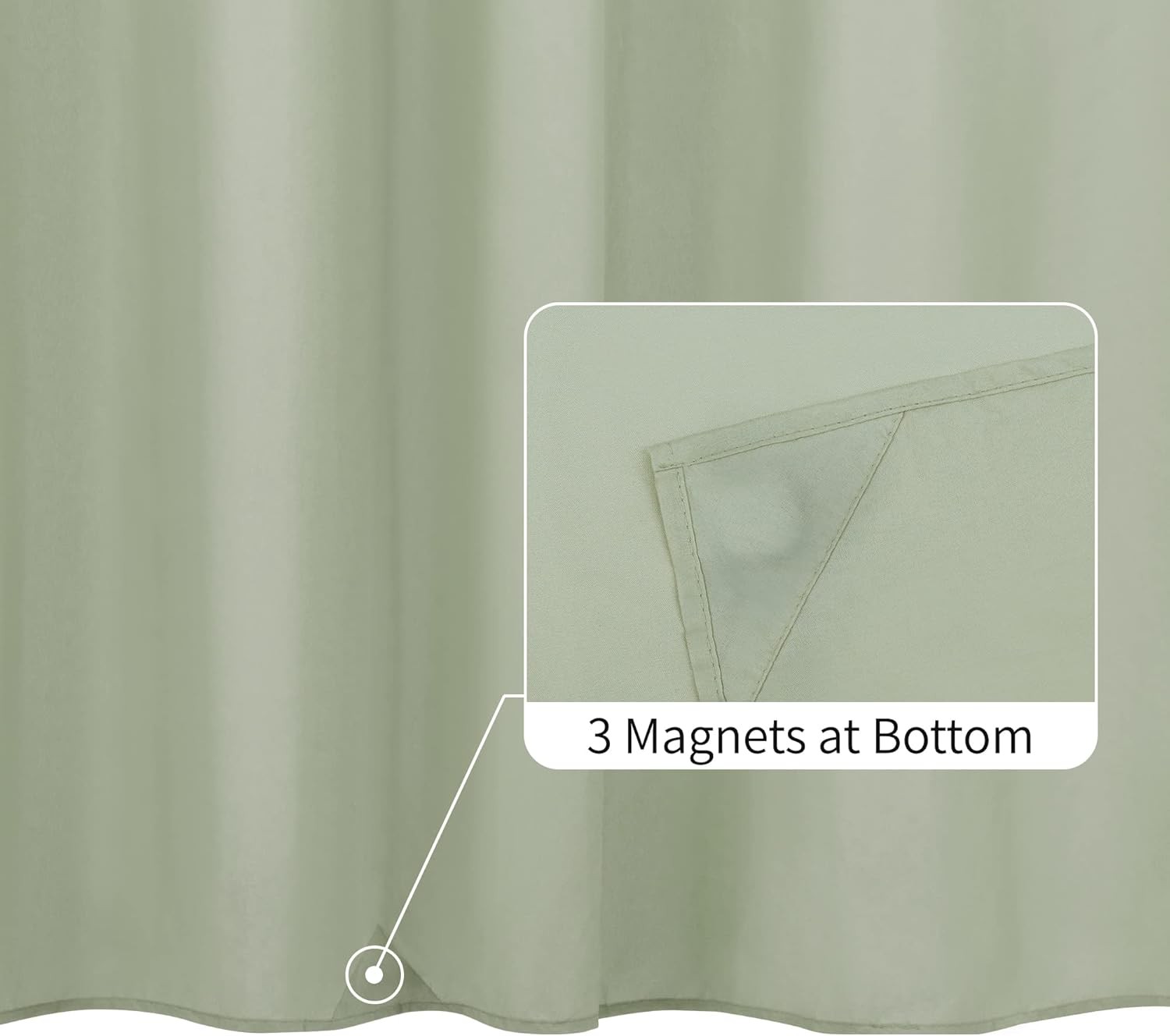 ALYVIA SPRING Sage Green Fabric Shower 72″W x 72″L (Pack of 1), Desert