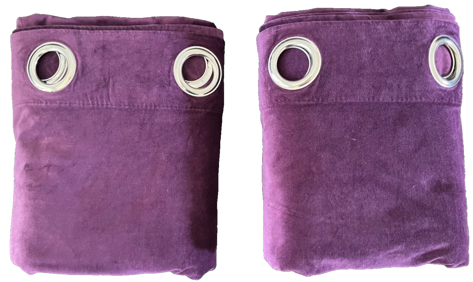 Ikea SANELA Velvet Curtain Drapes Purple Grommets Room Darkening 55×96” NO DUTY