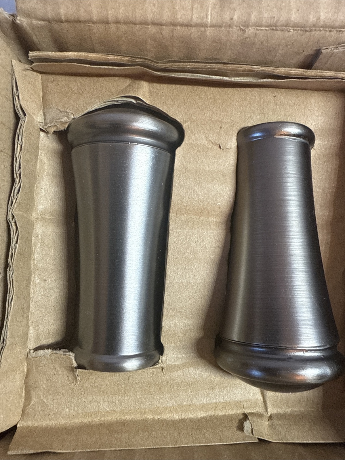 Ballard Designs Finials Set Of 2 New In Box. Suitable .75” Rod Pewter Finish