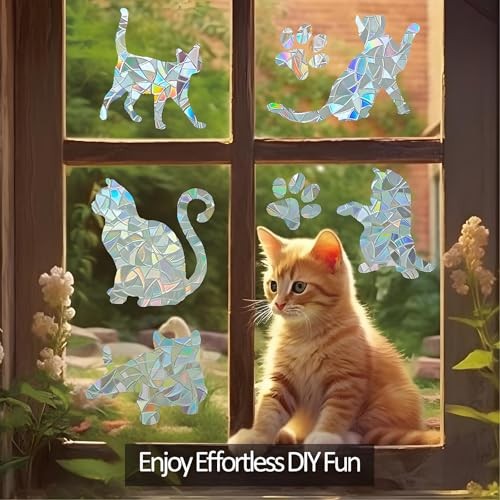 Window Privacy Film Stained Glass Window Film 17.5 x 78.7 Inch Rainbow
