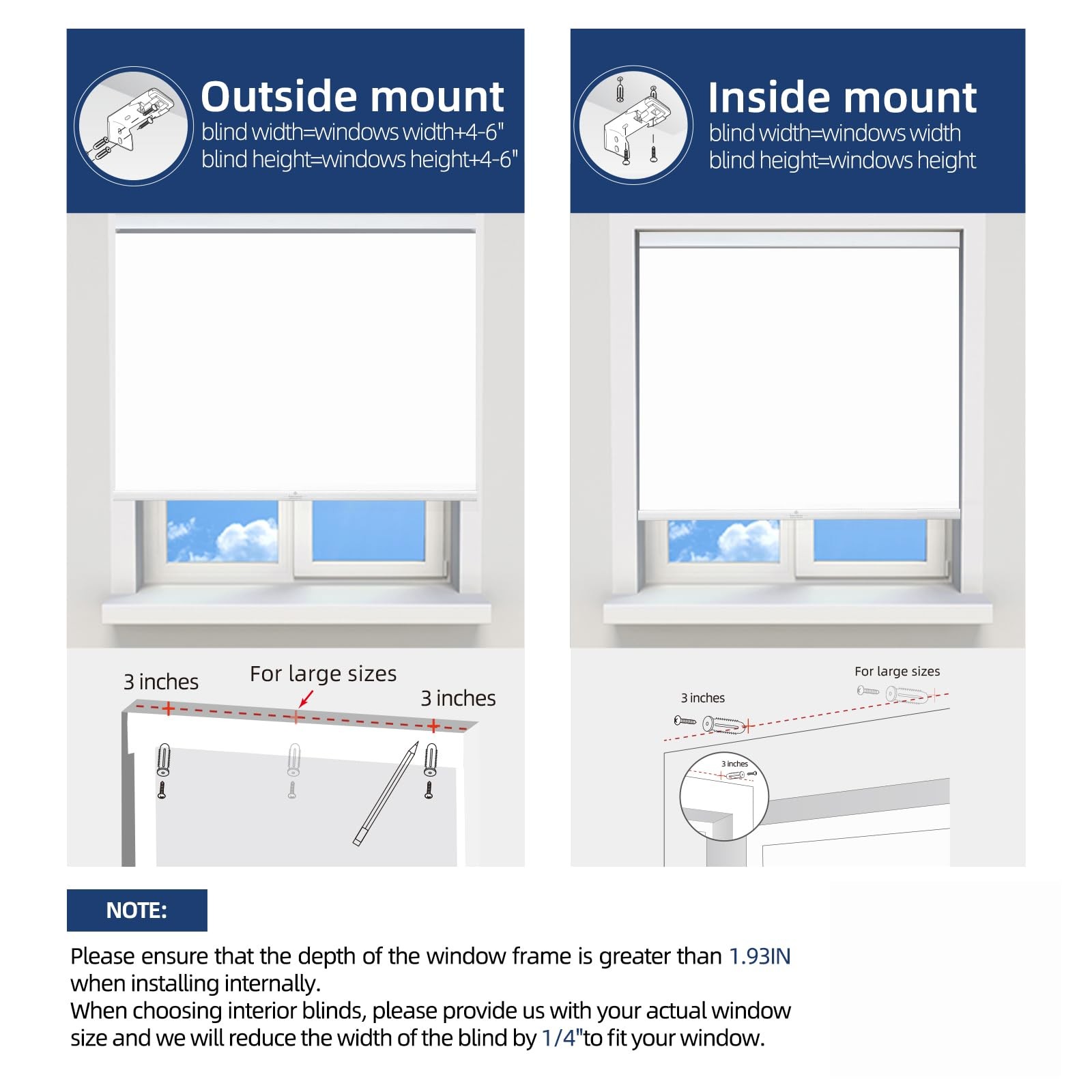 Sunmaintain 48 W X 72 H Cordless Light Filtering Roller Shade For Windows Stop
