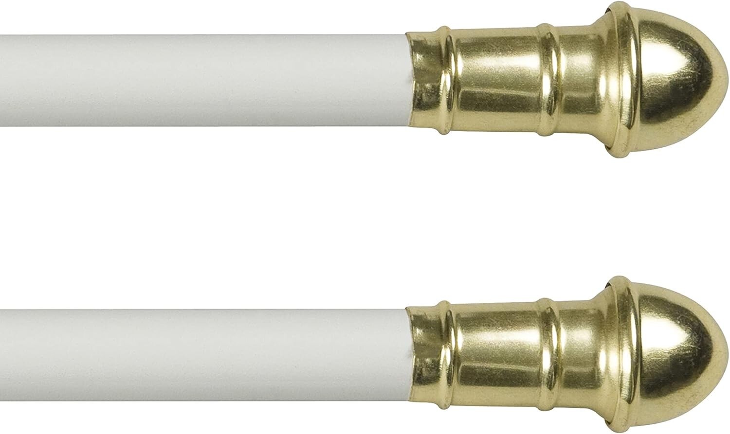 28-48″ Adjustable Petite Café Curtain Rod, 2-Pack, 7/16 in. Diameter, White New